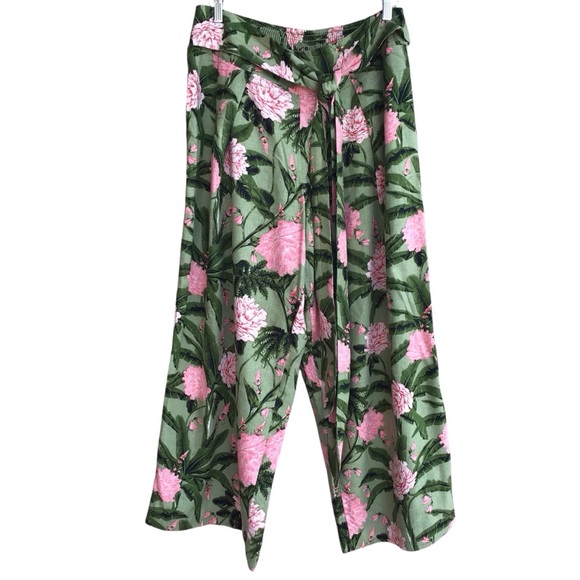 Aguabendita X Target Boho Peony Print Linen Blend Wide Leg Pants Size La…NEW - Picture 3 of 8